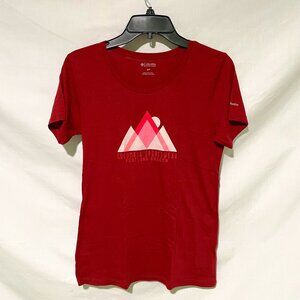 Columbia Women’s Shirt Sleeve Red Mountain Graphic Tee Size Small